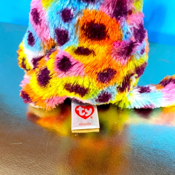 BEANIE BOOS SILK 2019 COLLECTIBLE GISELLE RAINBOW UNICORN SPARKLY PURPLE EYES - Picture 7 of 12